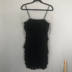 CS Collections Dress Womens 10 Black Tiers Flapper Retro 20s Party Event